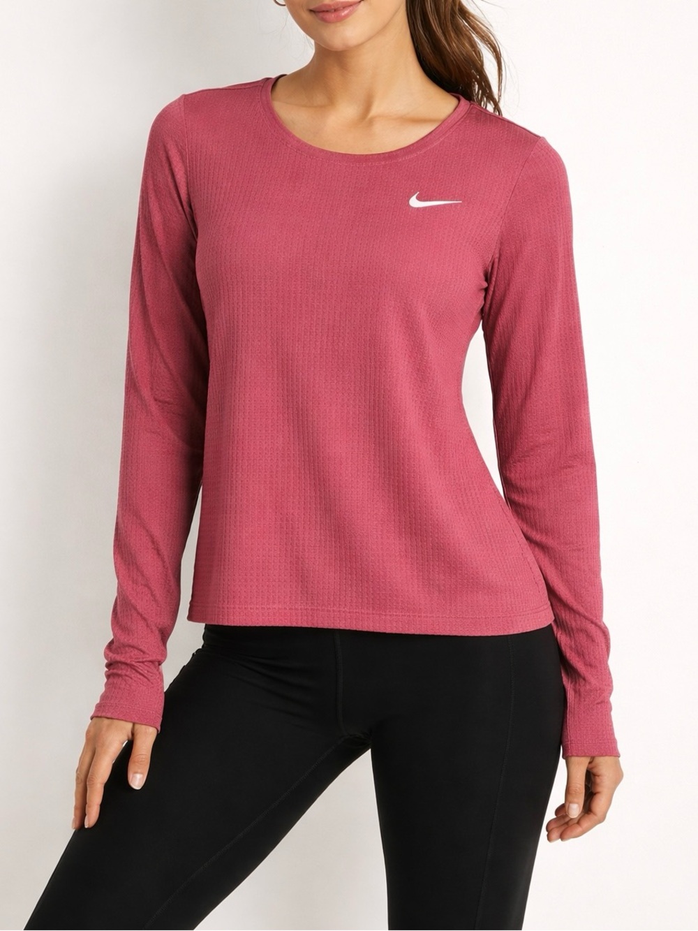 NIKE DRI-FIT Waffle Print Women’s Long Sleeve Shirt. Size Medium. EUC